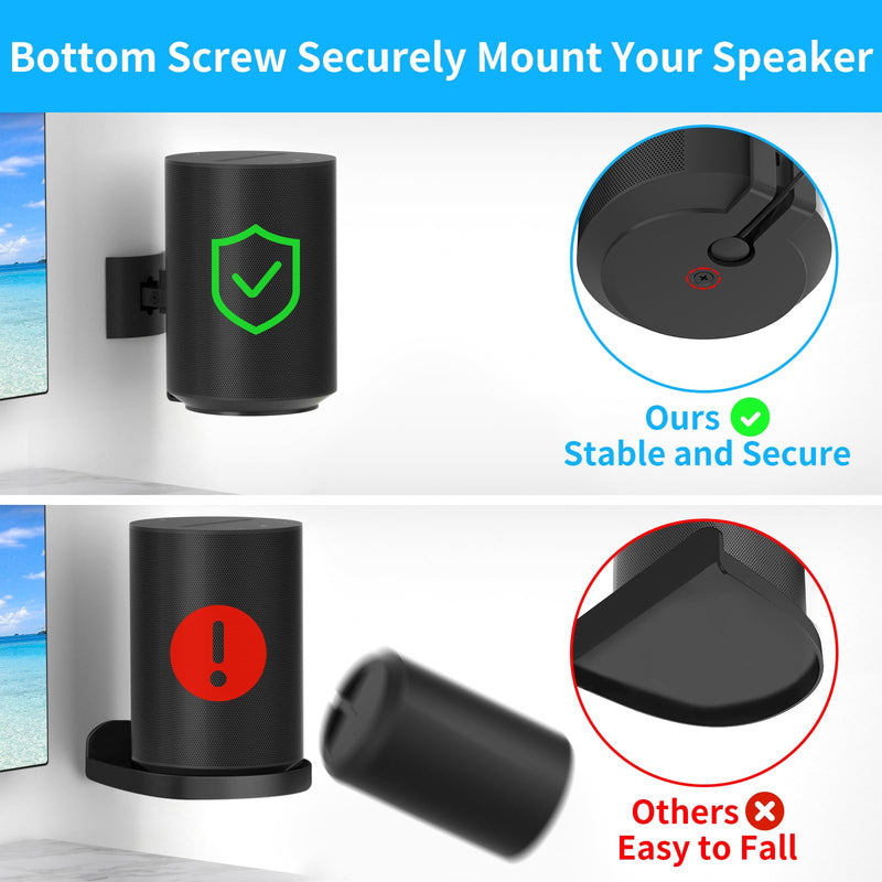 [Australia - AusPower] - Speaker Wall Mount or Ceiling Speaker Mount for Sonos Era 100 Wireless Speaker - Tilt & Swivel Adjustable Mount for Sonos Era 100 Wall Mount, Heavy-duty Speaker Mounts for Sonos Era 100 Speaker, Black 1 Pack 