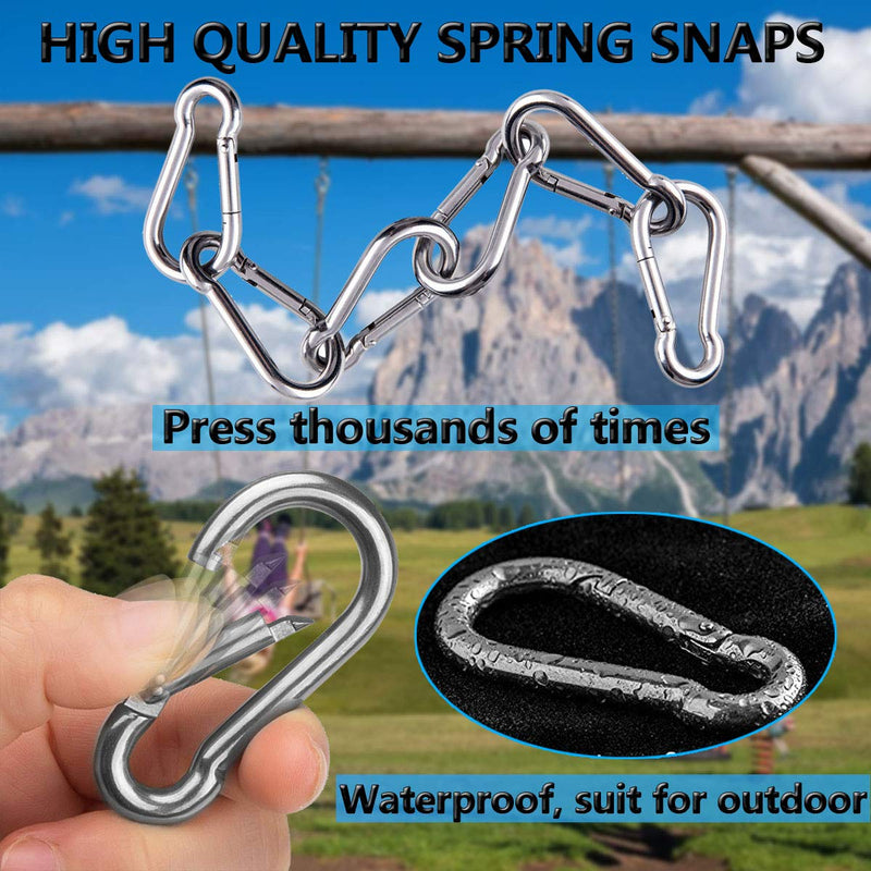 [Australia - AusPower] - Spring Snap Hooks, 304 Stainless Steel Metal Clip Heavy Duty Rope Connector Small Snap Clamp Key Chain Link Buckle for Hammock Swing Set Outdoor Travel Camping Fishing Hiking 1.57inches(m4)-16pcs 