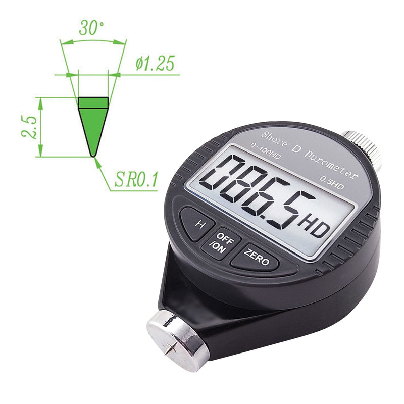 [Australia - AusPower] - Portable 0-100HD Shore D Hardness Tester Meter Digital Durometer Scale for Rubber, Tire, Plastic, Thermal Plastic, Flooring, Bowling Ball with Large LCD Display 