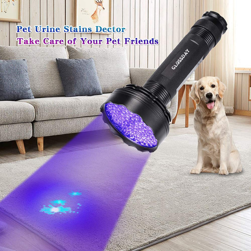 [Australia - AusPower] - UV Black Light Flashlight,100 LED UV Flashlights, Super Bright Ultraviolet Flashlight Professional Blacklight Pet Urine Detector for Dog/Cat,Hunting Scorpions 100LED 
