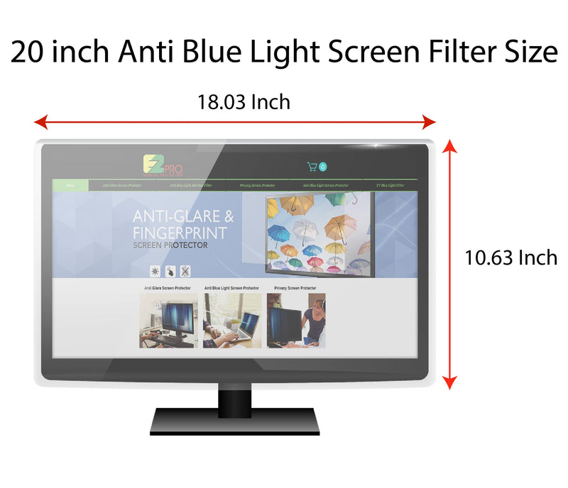 [Australia - AusPower] - Anti Blue Light Screen Filter for 20 Inches Widescreen Desktop Monitor, Blocks Excessive Harmful Blue Light, Reduce Eye Fatigue and Eye Strain 