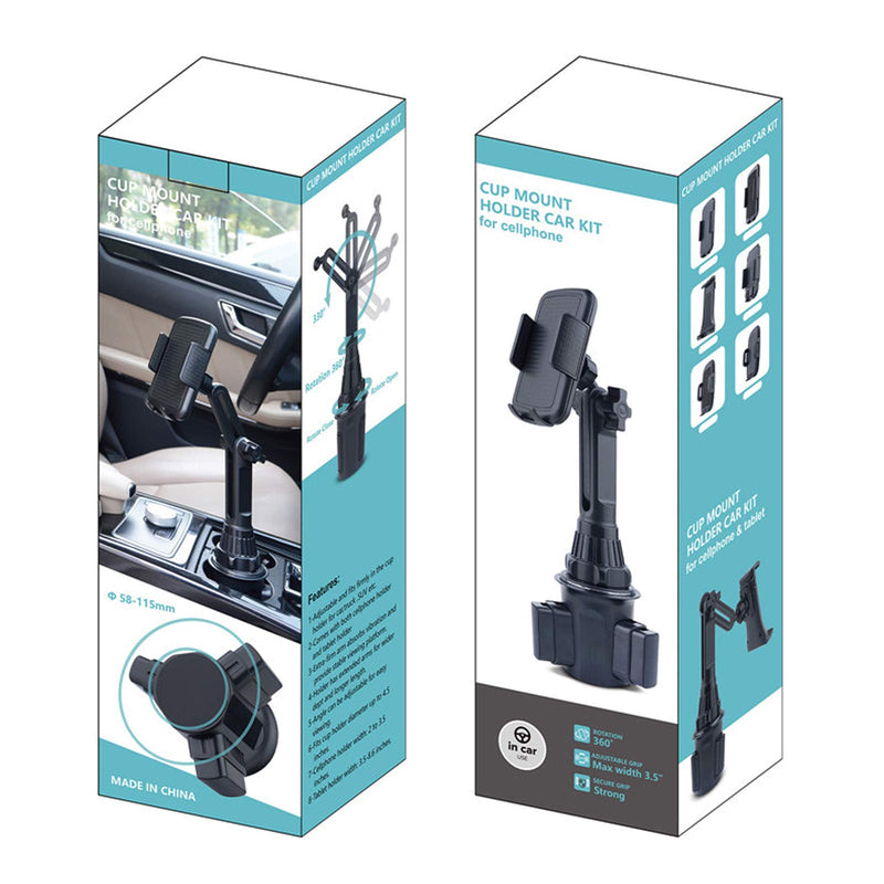 [Australia - AusPower] - HT HOOKTHER Car Cup Holder Phone with A Long Flexible Neck,Automobile Cup Holder Smart Phone Cradle Car Mount for iPhone/Samsung 3.5-7" Cell Phone Automobile Cradles 4"-6.5" 