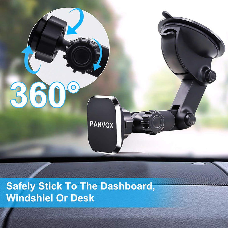[Australia - AusPower] - Magnetic Phone Car Mount, Panvox Universal Dashboard Windshield Car Phone Mount Holder with Upgraded 3.2" Suction Cup,8 Strong Magnets Compatible with iPhone 11 Pro X XS Max XR Galaxy Note10 S10 