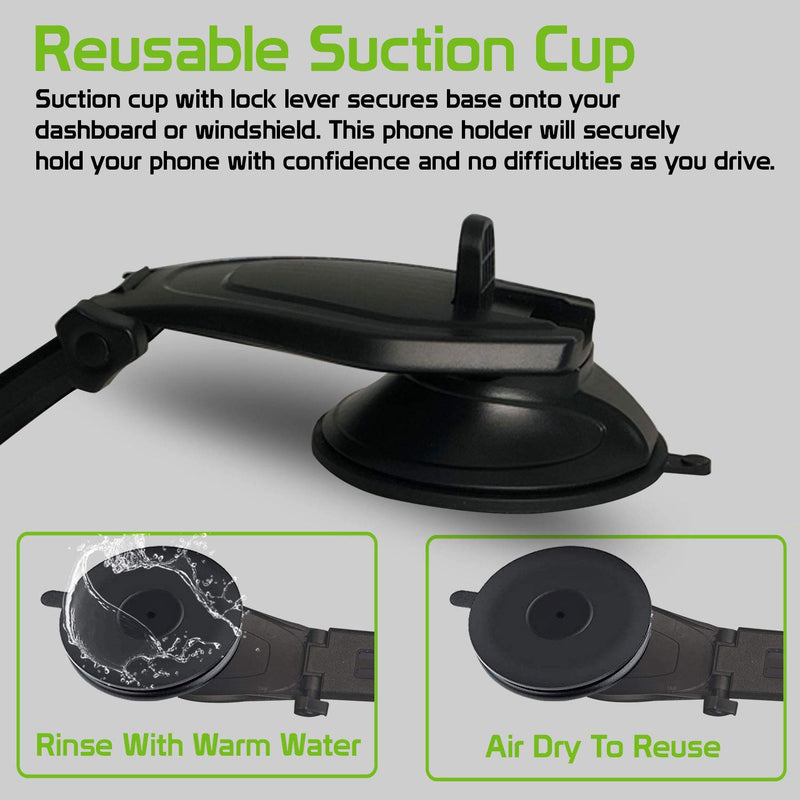 [Australia - AusPower] - Phone Holder, Car Dashboard Cell Phone Mount with Strong Suction Cup Universal Cradle Compatible with Apple iPhone Samsung Galaxy Note Android GPS LG 