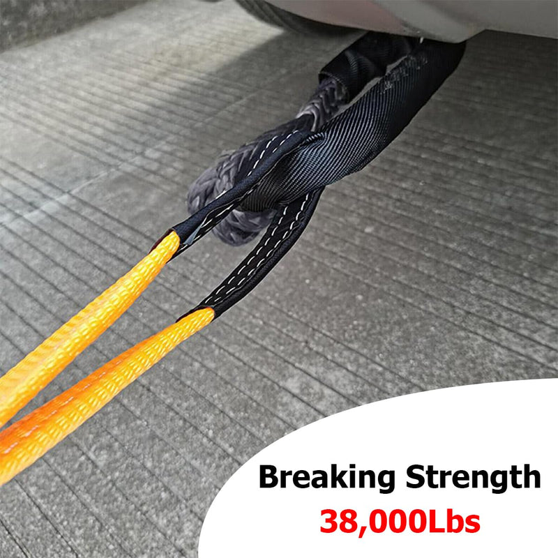 [Australia - AusPower] - BESULEN Synthetic Soft Shackle, 1/2inch*22inch 37478lbs Breaking Strength Soft Shackle Recovery Rope with Extra Sleeves, Universal Car Accessories for SUV ATV Truck Off Road Towing (Blue) Blue 