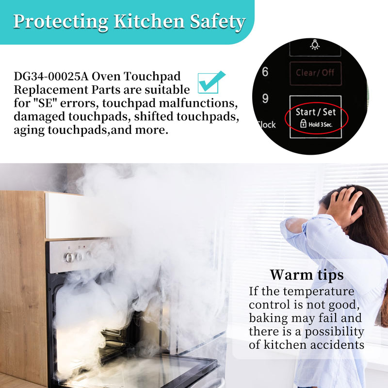 [Australia - AusPower] - ADKUN DG34-00025A (AP5800759) Range Membrane Switch Touchpad Overlay,Compatible with Samsung Stove Oven,Replace for PS8764897 4010963 
