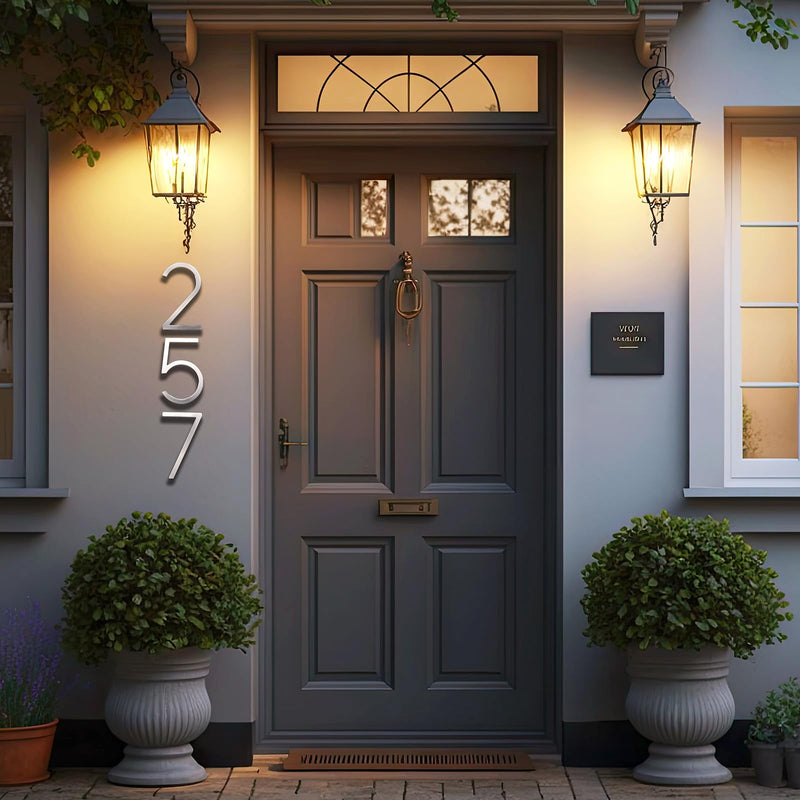 [Australia - AusPower] - Blulu 8 Inch Stainless Steel Floating Large House Number 0-9 for Outside Modern Floating Address House Numbers with Nail Kit and Instructions High Gloss Silver Address(Number 4) Number 4 
