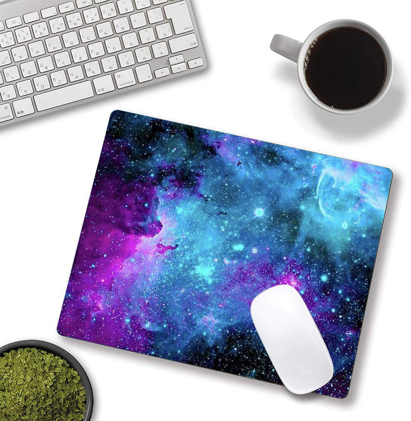 [Australia - AusPower] - Gaming Mouse Pad,Blue Purple Galaxy Nebula Universe Space Mouse Pad Non-Slip Rubber Base Mouse Pads for Computers Laptop Office, 9.5"x7.9"x0.12" Inch(240mm x 200mm x 3mm) 
