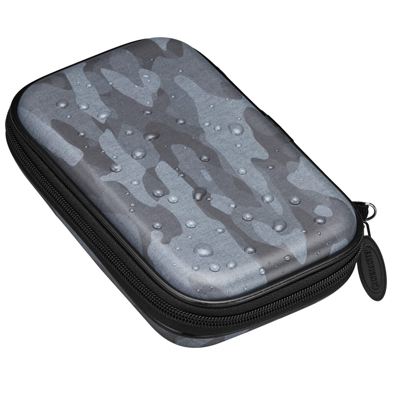 [Australia - AusPower] - Casemaster Sentinel 6 Dart Case, Holds Extra Accessories, Tips, Shafts and Flights, Compatible with Steel Tip and Soft Tip Darts, Impact & Water Resistant Tactech Shell, Black Camo 