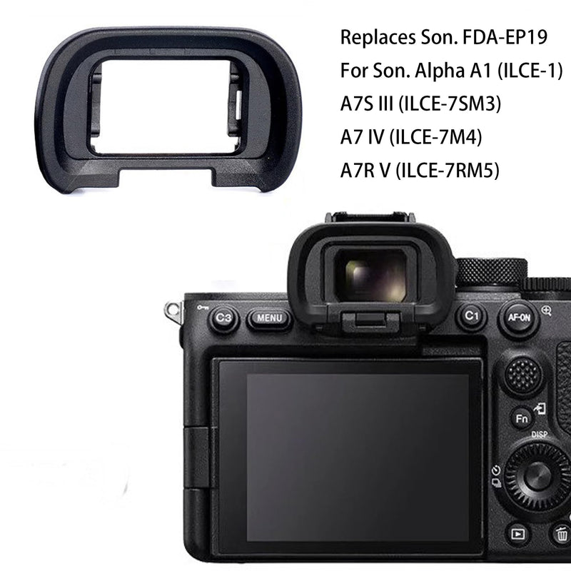 [Australia - AusPower] - Viewfinder Eyecup Eye Cup FDA-EP19 for Sony Alpha A7R V A7RV A7R5 A7 IV A7M4 A7IV A1 & A7S III A7SIII A7S3 ILCE-7SM3, PCTC Replaces Sony FDA-EP19 Eyecup & Hot Shoe Cover (2+1 Pack) 