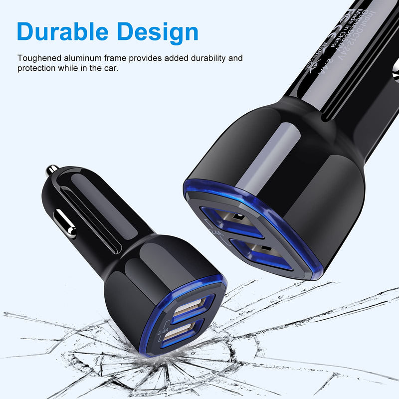 [Australia - AusPower] - USB Car Charger,5Pack 2.4A Dual Port Rapid USB Cigarette Lighter Car Phone Charger USB Car Adapter for iPhone 12 SE 2020 11 Pro Max SE XR XS X 8 7 6, Samsung Galaxy S22 S21 S20 S10 S9 S8 S7 S6 A71 A51 