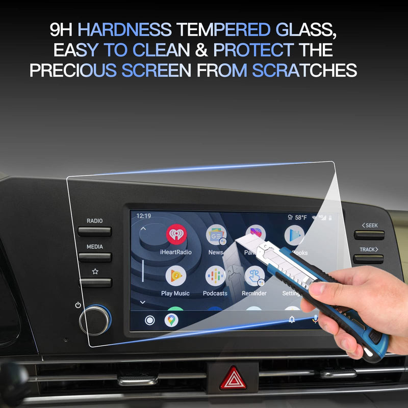 [Australia - AusPower] - Glass Screen Protector for 2021+ Hynudai Elantra Interior Accessories Infotainment Display Screen Protector Foils Tempered Glass 9H Anti-Scratch Navigation Center Control Touchscreen Protective Film (8-inch Navi) 8-inch Navi 