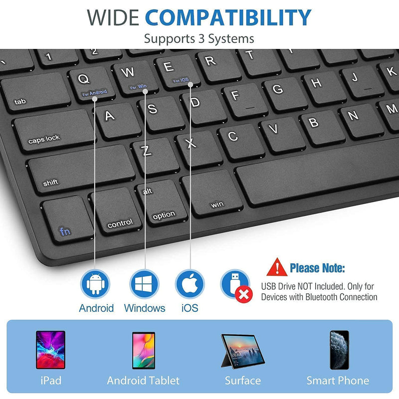 [Australia - AusPower] - ProCase Galaxy Tab A 8.0 2019 Folio Case T290 T295 Bundle with Wireless Keyboard for iPad Android Windows Tablets Smartphone iMac Cellphone Surface Laptop Smart TV (Battery Operate) 