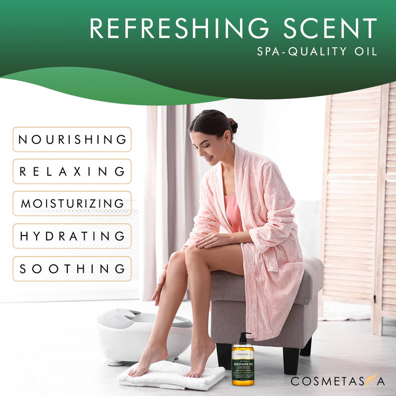 [Australia - AusPower] - Cosmetasa Sore Muscle Massage Oil with Massage Ball Roller - Soothes Muscle and Joint Pain with Arnica Extract, Peppermint, Chamomile, and Lavender Oil 