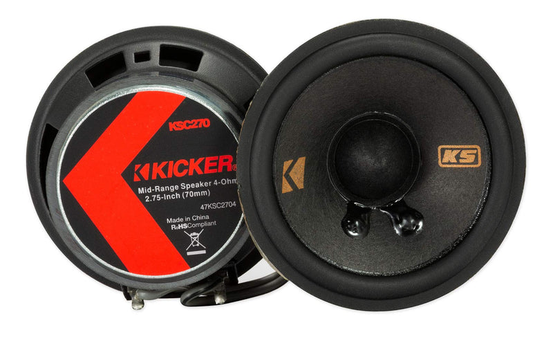 [Australia - AusPower] - KICKER 47KSC2704 KSC Series Midrange 2 3/4 Inch 15 to 50 Watts RMS Power Factory Replacement Coaxial Car Audio Sound System Speakers (Pair) 