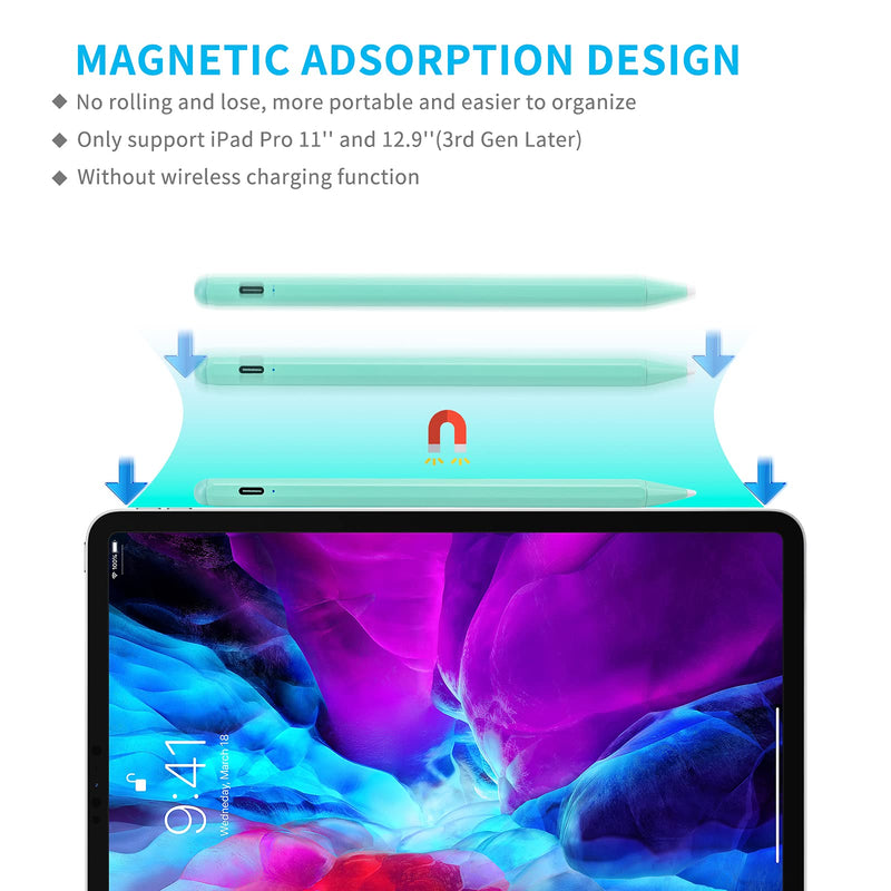 [Australia - AusPower] - iPad Pencil 8 Generation,2020 Newest Pencil Stylus Compatible with Apple Pencil for 10.2" iPad 8 Generation Pen Palm Rejection 1.5mm Fine Tip Drawing and Sketching Stylus Pencil,Green 