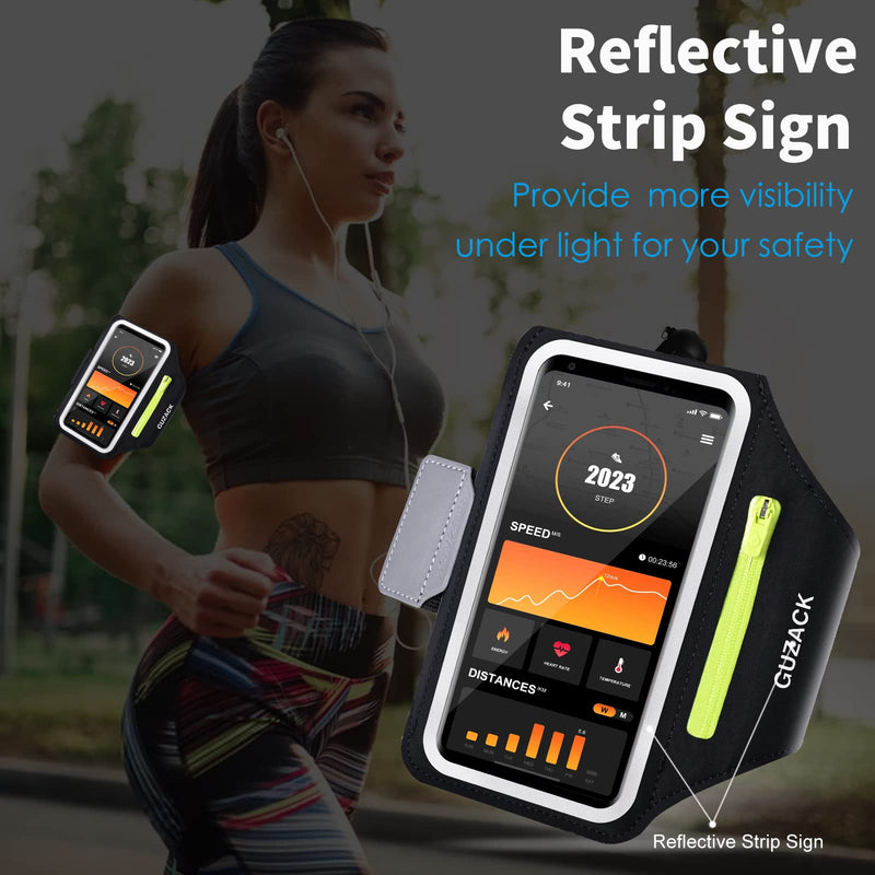[Australia - AusPower] - GUZACK Running Cell Phone Armband for iPhone 13/13 Pro/12/11/XR/XS/X, Galaxy S21/S20 Water Resistant Armband Phone Holder with Zipper Slot to Carry Keys 
