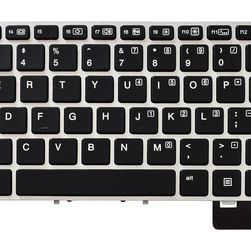 [Australia - AusPower] - SUNMALL Backlit Keyboard Replacement Compatible with HP Elitebook Folio 9470m 9480m Series Laptop with Silver Frame No Pointer US Layout 