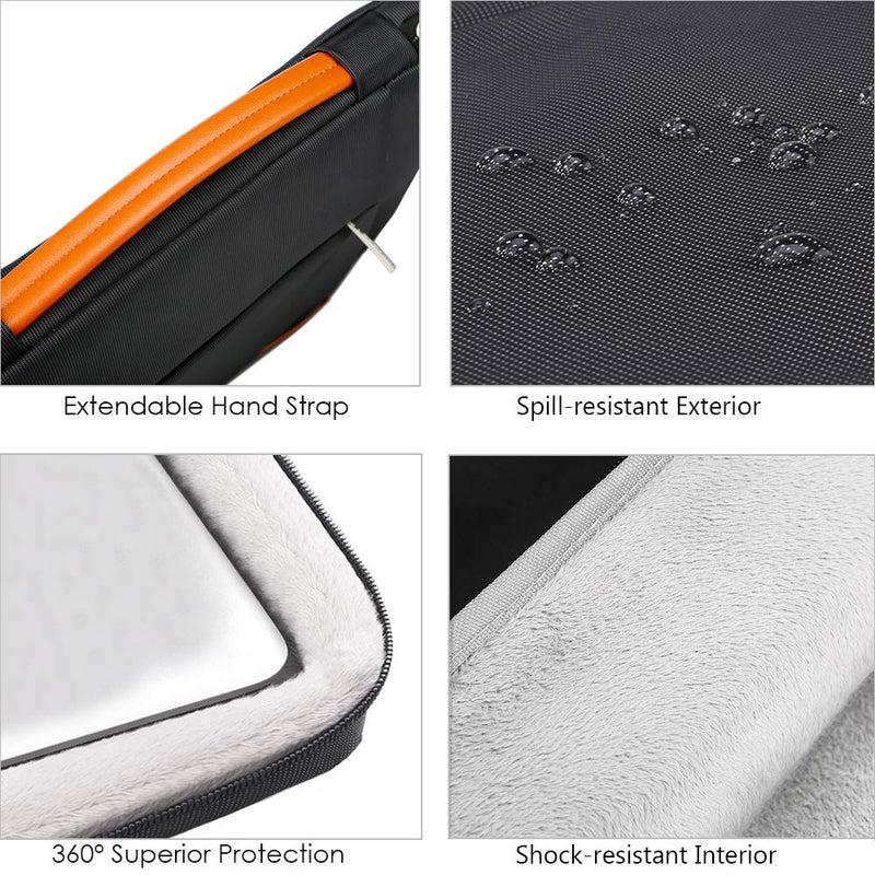 [Australia - AusPower] - Lacdo 360° Protective Laptop Sleeve Case for 15 inch New MacBook Air M2 2023 A2941, 15 inch MacBook Pro A1990 A1707, Dell XPS 15 Plus 2022-2020 Computer Bag, Shockproof, Water-Resistant, Black New MacBook Air 15 Inch 