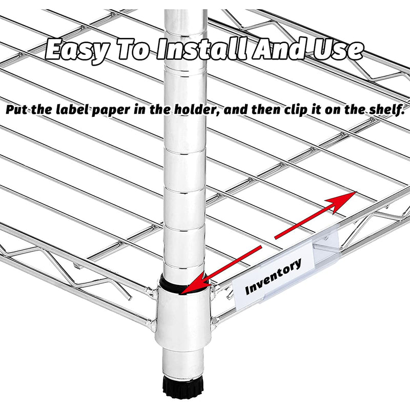 [Australia - AusPower] - Diteje 30Pcs Plastic Wire Shelf Label Holder,Wire Rack Holders with 30Pcs Label Paper Inserts Compatible with Metro and Nexel 1-1/4" Shelves,Label Area 3.15in Lx1.18in H 