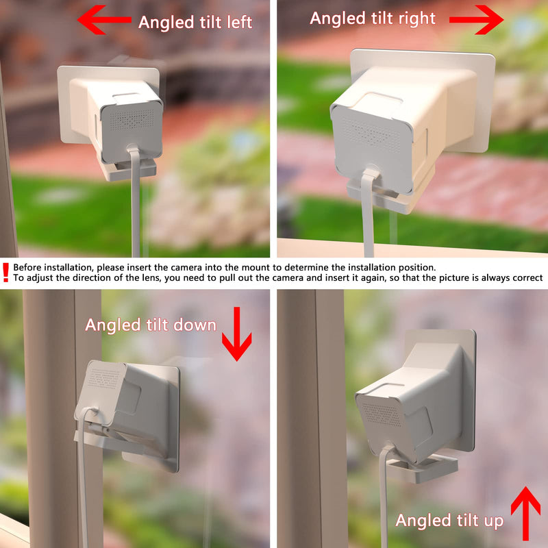 [Australia - AusPower] - Teccle Angled Window Mount for Wyze Cam V3, 20 Degrees Tilt (Up/Down/Left/Right), Through Window Use Cam v3, Helps You Watch Front Yard and Driveway (White/Pack of 2) 20° tilt window mount white/Pack of 2 