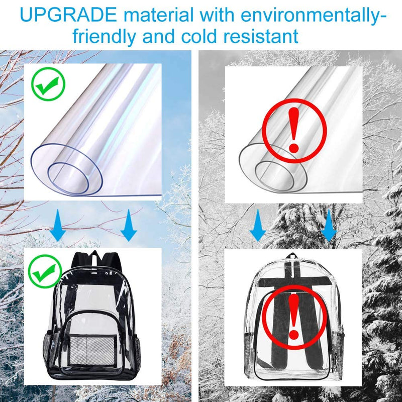 [Australia - AusPower] - Clear Backpack, Heavy Duty Transparent Bookbag, See Through PVC School Bag for Woemen Men Black01 