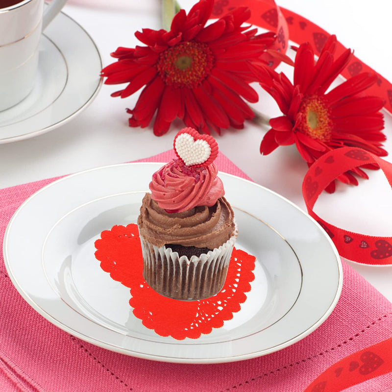 [Australia - AusPower] - FOIMAS 400pcs Valentine Heart Paper Doilies,4 Inch Lace Paper Doilies for Valentine's Day Craft Wedding Party Decoration 