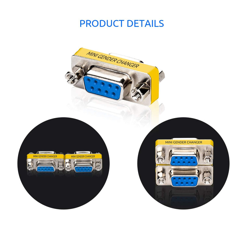 [Australia - AusPower] - DriverGenius RD232F2F DB9 Serial RS232 COM Gender Changer - for USB to RS232 Serial Cable Adapter (Female/Female) F/F 