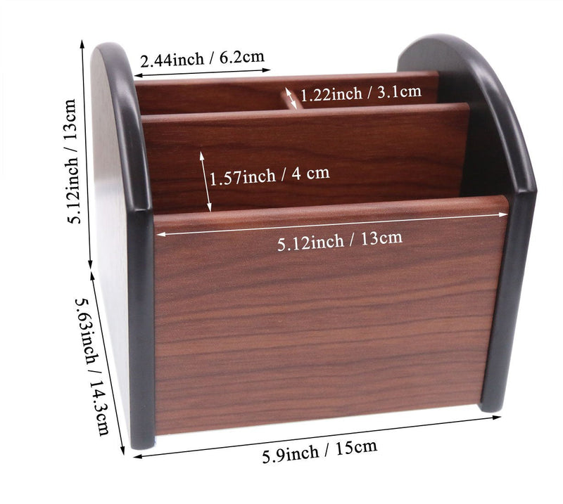 Coideal Rotating Remote Control Holder Caddy, 4 Compartment Revolving