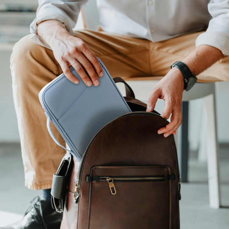 [Australia - AusPower] - iPad Pro 12.9 Sleeve Case, Padded Protective Accessories Bag for Pad Pro 12.9 M2/M1/2018-2020, Surface Pro 9/8/X/7/6, 12.4” Galaxy Tab S8/S7+ (PU-Misty Blue12.9) PU-Misty Blue12.9 