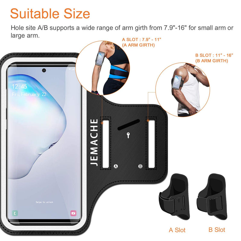 [Australia - AusPower] - Note 20 Ultra, 20, 10+ Armband, JEMACHE Gym Workouts Running Phone Arm Band for Samsung Note 20 Ultra, 20, 10 Plus, 9, 8 Fits Otterbox Defender Case Note 20 Ultra, 20, 10+, 9, 8 