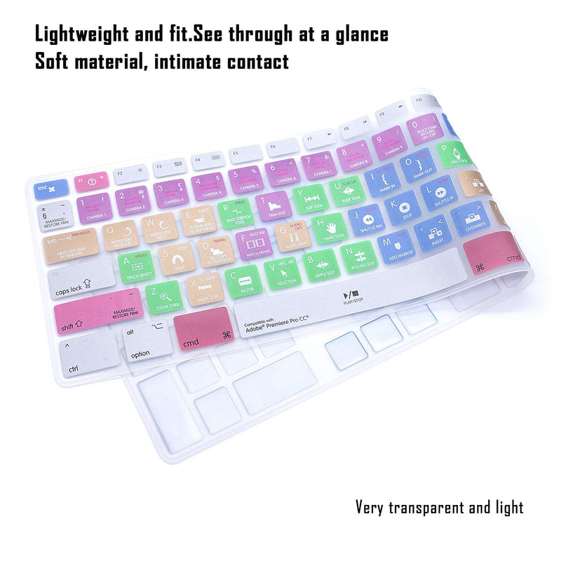 [Australia - AusPower] - MMDW English Silicone Premiere Pro CC Shortcuts Hotkey Keyboard Cover Skin for iMac G6 MB110LL/B MB110LL/A A1243 Keyboard with Numeric Keypad NumberPad(US and EU Version) 