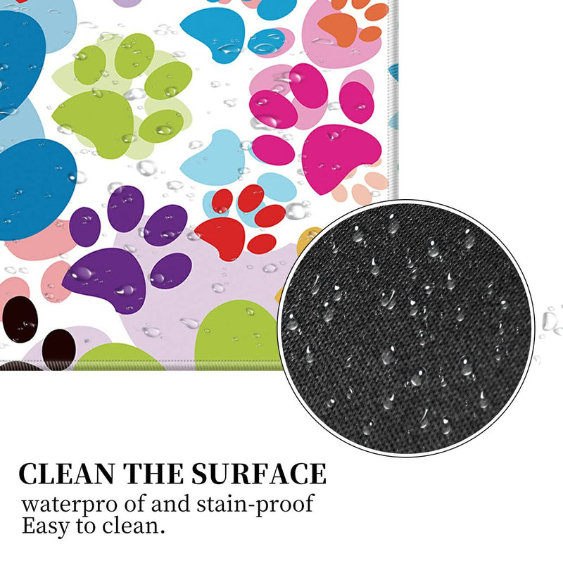 [Australia - AusPower] - Desk Pad, Dog Pawprint Multicolor Laptop Desk Mat,Long Large Gaming Mouse Pad with Stitched Edges Non-Slip Writing Mat Desk Blotter Protector for Office Home (with Coaster & Elephant Sticker) 