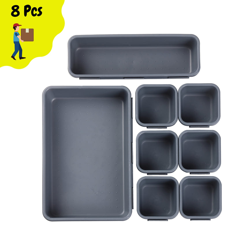 [Australia - AusPower] - Mr. Pen- Interlocking Desk Drawer Organizer, 8 pcs, Drawer Organizer, Kitchen Drawer Organizer, Desk Drawer Organizer, Drawer Organizers, Office Drawer Organizer, Desk Drawer Organizers and Storage 