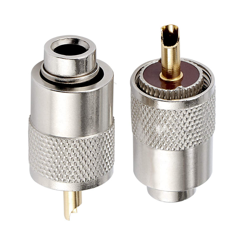 [Australia - AusPower] - ESUMIC 20Pcs PL259 Soler Coaxial Coax Connectors, Male-Plug Crimp Coax Connector Adapter with Reducer for RG8X Coaxial Cable 