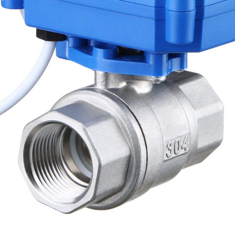 [Australia - AusPower] - Motorized Ball Valve- 3/4" Stainless Steel Ball Valve with Manual Function, Full Port, 9-24V AC/DC and 2 Wire Auto Return Setup by U.S. Solid 0.75 Inch 