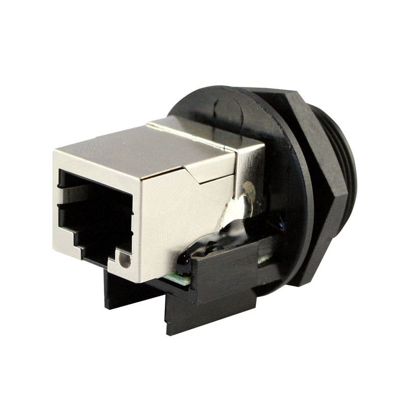 [Australia - AusPower] - ASI ASICPICRJ45S RJ45 Panel Mount, Waterproof Connector (When Used with Cap), Shielded, Front Mount, Female, IP67, NEMA 6P, Cap Sold Separately 