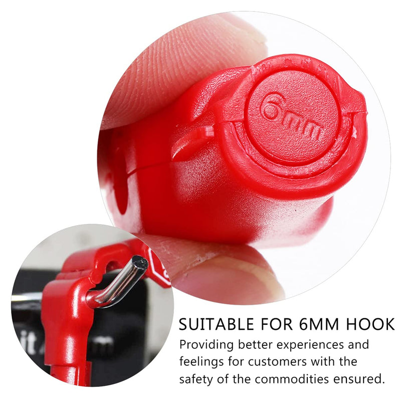 [Australia - AusPower] - Baluue Red Stop Locks, Peg Hook Locks Stop, Retail Peg Hook, Plastic Red 6mm Security Lock(100 Pcs) 