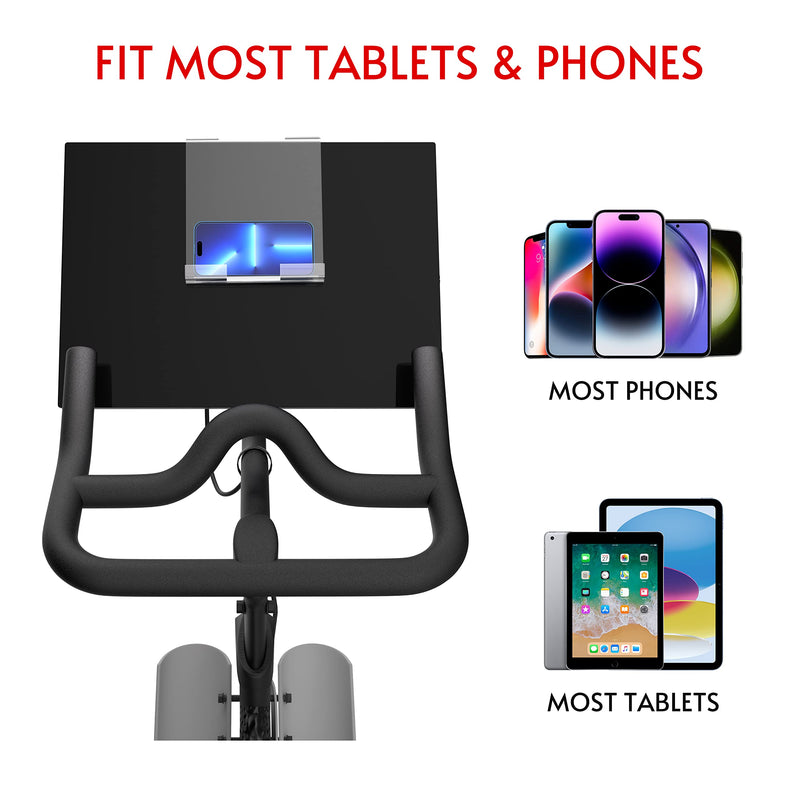 [Australia - AusPower] - Crostice Tablet Holder Mount Compatible with Peloton Bike & Bike Plus & Row & Tread, Holder for iPad, Phone Holder Tablet Stand for Most Exercise Bike & Treadmill Accessories, Compatible with MYX Bike 