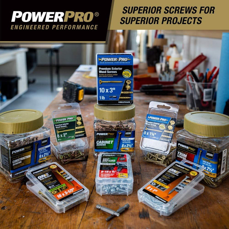 [Australia - AusPower] - Power Pro 48600 Wood Screws, #9 x 3", Premium Outdoor Deck Screws, Rust Resistant, Epoxy Coated Bronze, 1lb Box, 83 pcs 