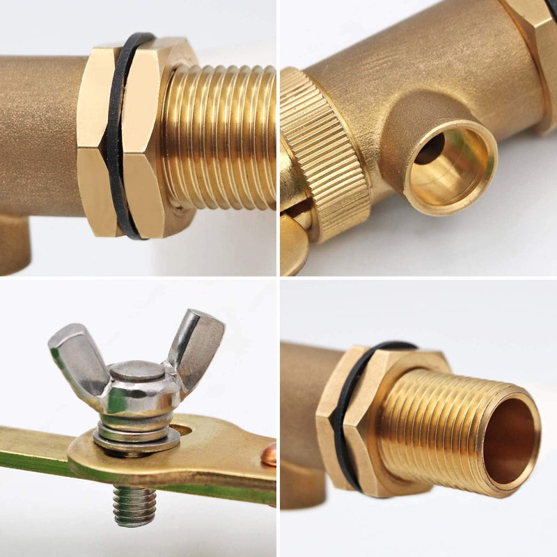 [Australia - AusPower] - MACGOAL 1/2 Inch Brass Valve with Plastic Float Water Float Valve with Adjustable Arm Automatic Fill Float Ball Valve for Water Tank Fountains Livestock Waterer 