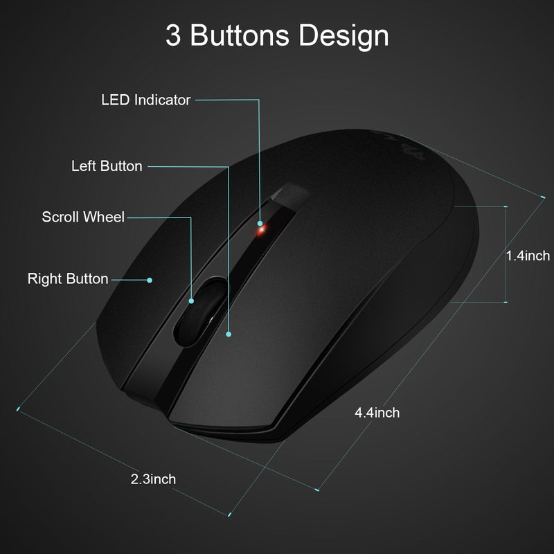 [Australia - AusPower] - Type C Wireless Mouse, AURTEC 2.4GHz USB-C Wireless Mice for Laptop and More USB-C Devices 