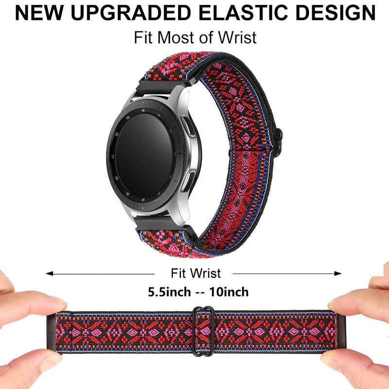 [Australia - AusPower] - Olytop Elastic Watch Band for Galaxy Watch 46mm Bands, Galaxy Watch 3 45mm Bands, Gear S3 Frontier Band Classic Bands Soft Stretch Wristband for Samsung Galaxy Watch3 45mm/46mm (Aztec Red) Aztec Red 