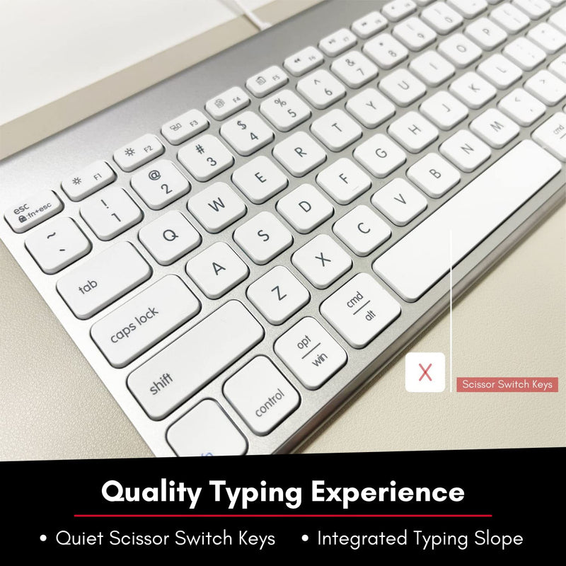[Australia - AusPower] - Macally USB Wired Keyboard for Mac and Windows PC - Space Saving Compatible Small Apple Keyboard - 78 Keys External Mac Keyboard for MacBook Pro/Air, iMac, Desktop Mac Mini - Silver Aluminum 