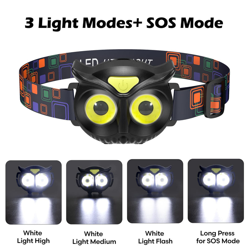 [Australia - AusPower] - Lsnisni Kids Headlamp 2 Pack,LED Head Lamp with 4 Modes,IPX5 Waterproof Head Lights for Forehead,Head Flashlight for Adults and Kids Outdoor Camping Hiking Running,6 AAA Batteries Included AAA-2 Pack 