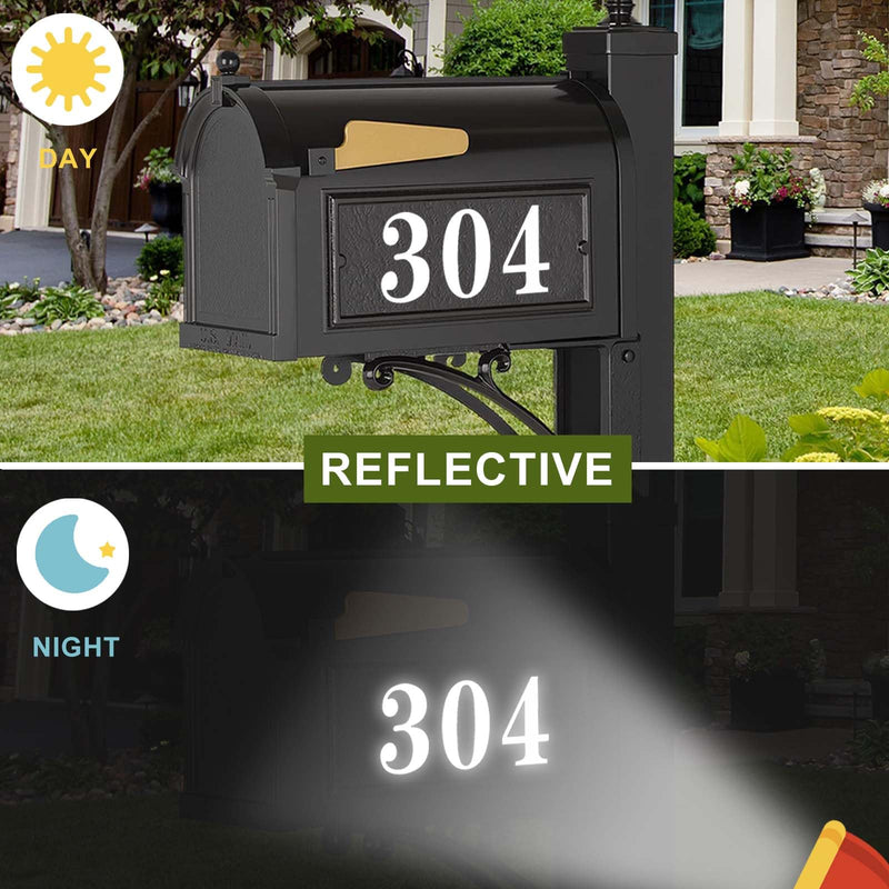 [Australia - AusPower] - Mailbox Numbers Stickers, 8 Sets Large 4 inch 0-9 Adhesive House Numbers for Outside Doors Address (White) White 