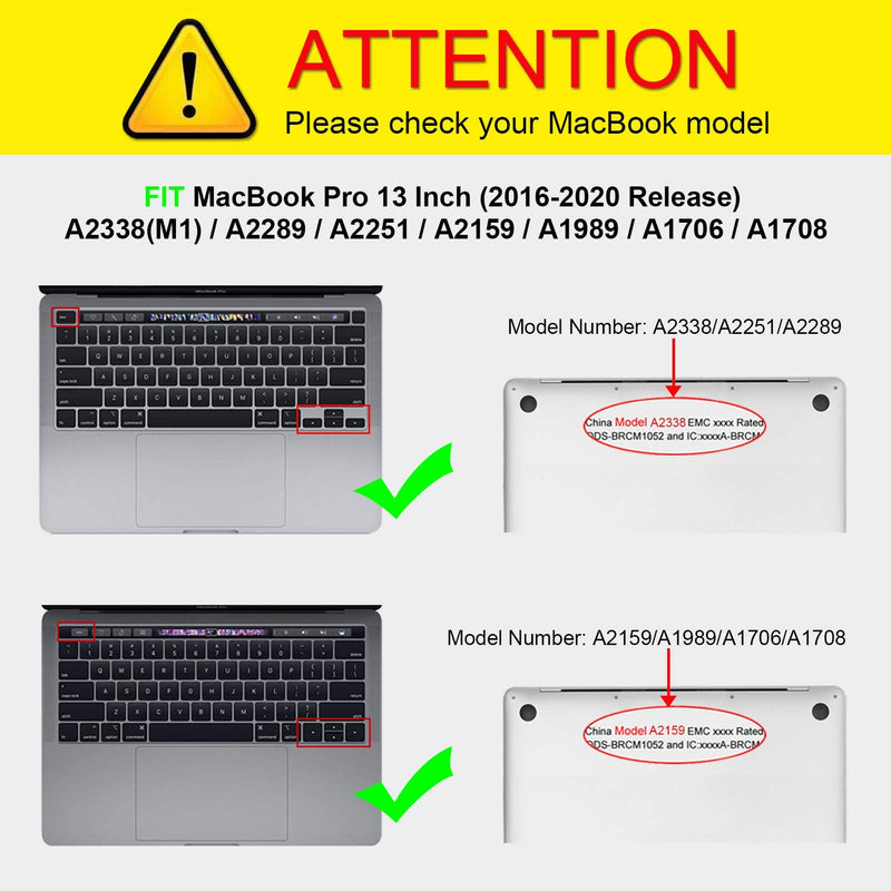 [Australia - AusPower] - Fintie Case for MacBook Pro 13 Inch A2338(M1) A2251 A2289 A2159 A1989 A1706 A1708 (2016-2020 Release) - Snap On Hard Shell Cover with 2 Keyboard Skin Covers, 1 Screen Protector, Crystal Dark Cyan 