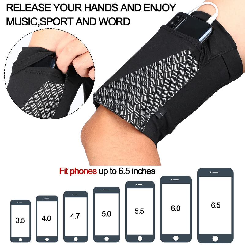 [Australia - AusPower] - 4 Pieces Phone Arm Bands for Running Armband Cell Phone Holder Workout Phone Holder Men Reflective Running Pouch Arm Band Universal Cell Phone Arm Sleeve for Running Walking Hiking Jogging Travel, L 