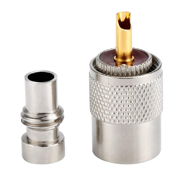 [Australia - AusPower] - ESUMIC 20Pcs PL259 Soler Coaxial Coax Connectors, Male-Plug Crimp Coax Connector Adapter with Reducer for RG8X Coaxial Cable 