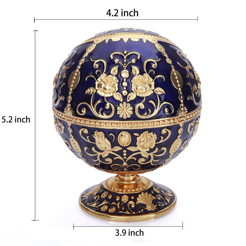 [Australia - AusPower] - K COOL Windproof Ashtray with Lid Metal Portable Cigarettes Ashtray for Outdoors Indoors Hand Stamped Pattern Smoking Ashtray Fancy Gift for Men Women(Navy Blue) Navy Blue 